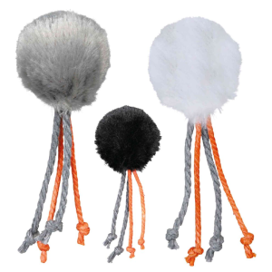 Bal met touwtjes, pluche, catnip, ø 4 cm