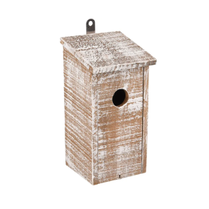 Nestkast gavin hout wit/bruin 12x12x24cm