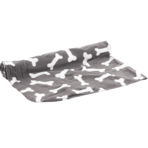 Fleecedeken met botmotief grijs 100*70cm