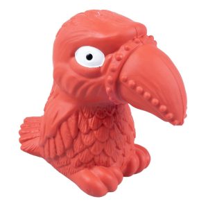 Rubber kauwspeeltje specht 13x7x11.5cm rood