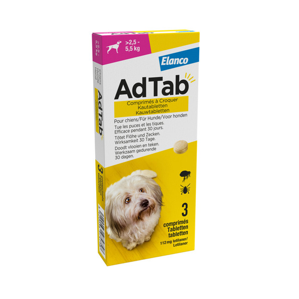 AdTab hond kauwtablet >2,5-5,5kg 3tabletten