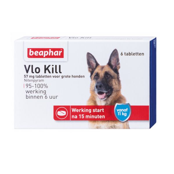 Beaphar vlokill+ hond vanaf 11kg 6 tabletten