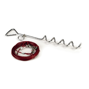 Vastlegspiraal chroom met lijn 46x8cm lijn 6 meter