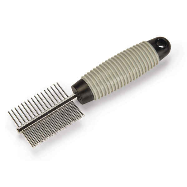 Combi verzorgingskam knaagdier zwart grijs 12cm