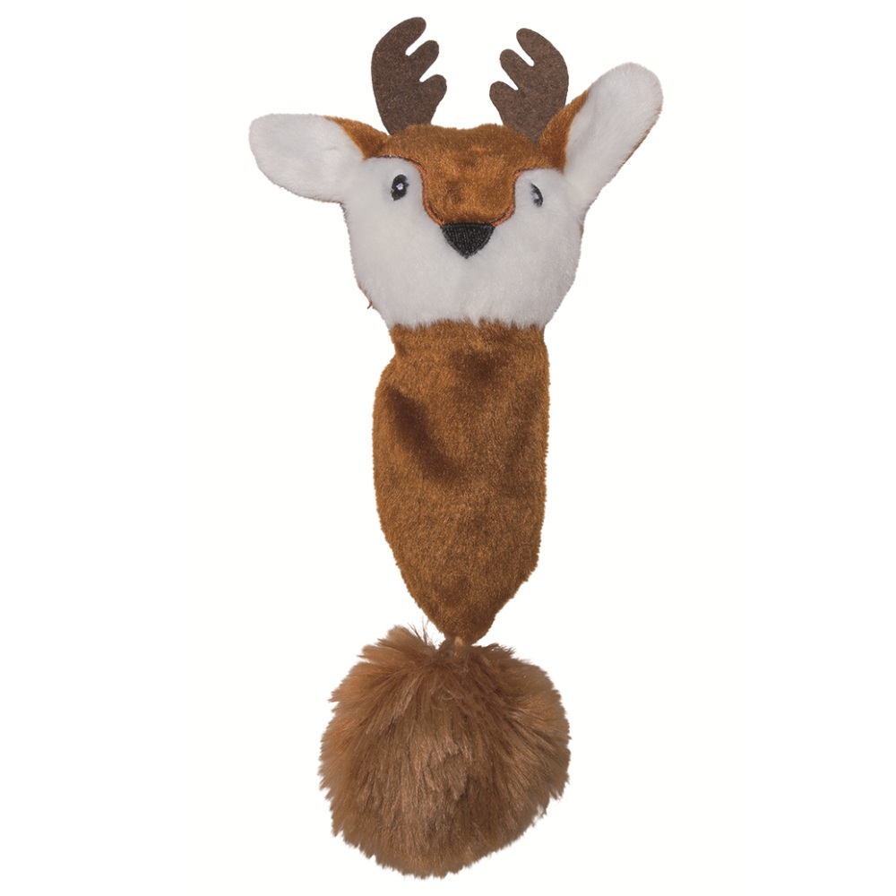 Pluche kattenspeelgoed rendier bruin 24×8,5x3cm