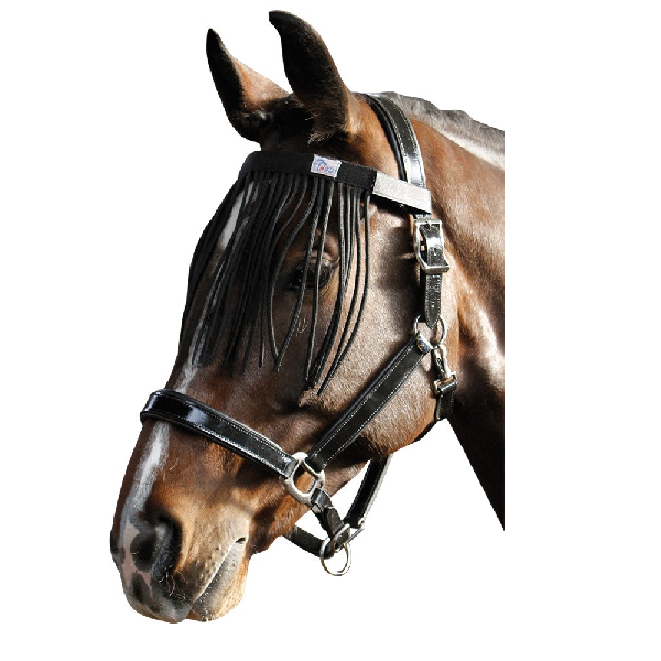 Vliegenfrontriem zwart pony