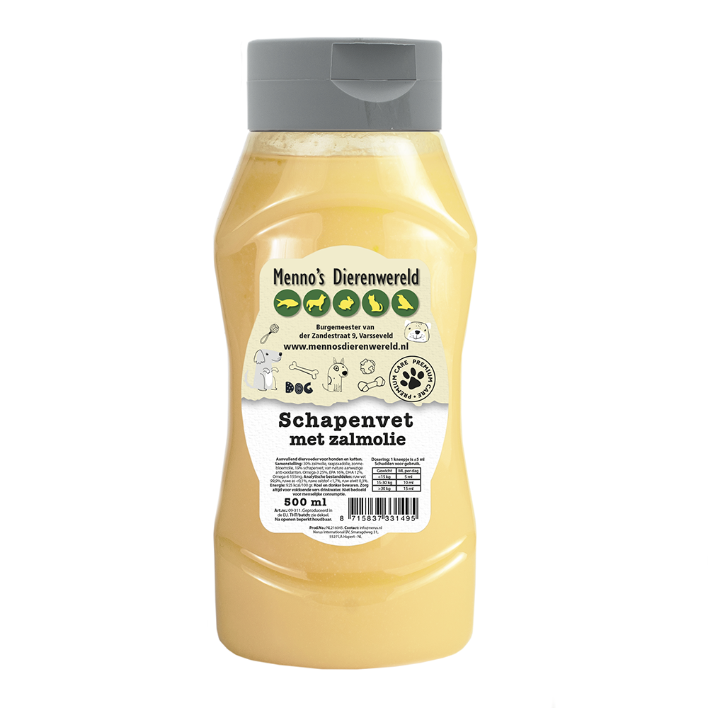Duo Zalmolie/Schapenvet 500 ml knijpfles