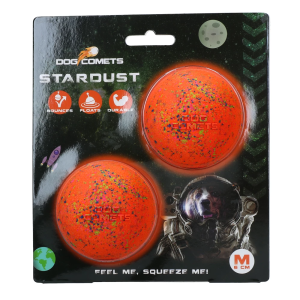 Dog Comets Ball Stardust Oranje M 6cm 2-pack