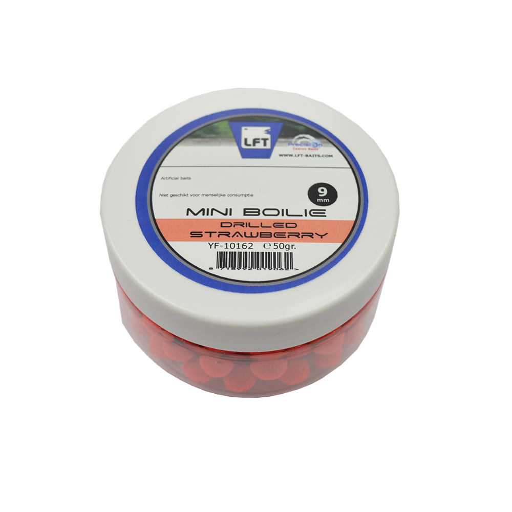 LFT Precision Drilled Mini Boilies 50gram 10mm Strawberry