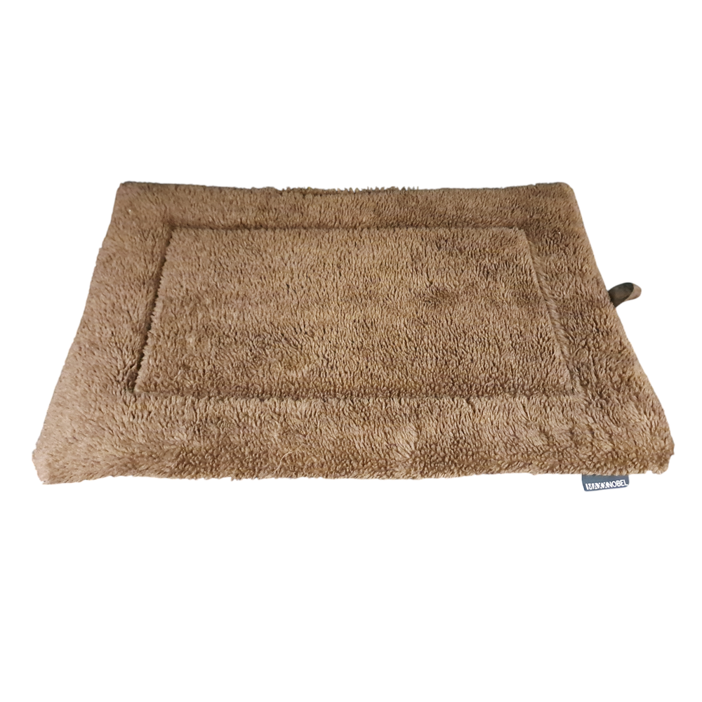 Benchkussen nubuck 75x50cm lederlook/teddy bruin