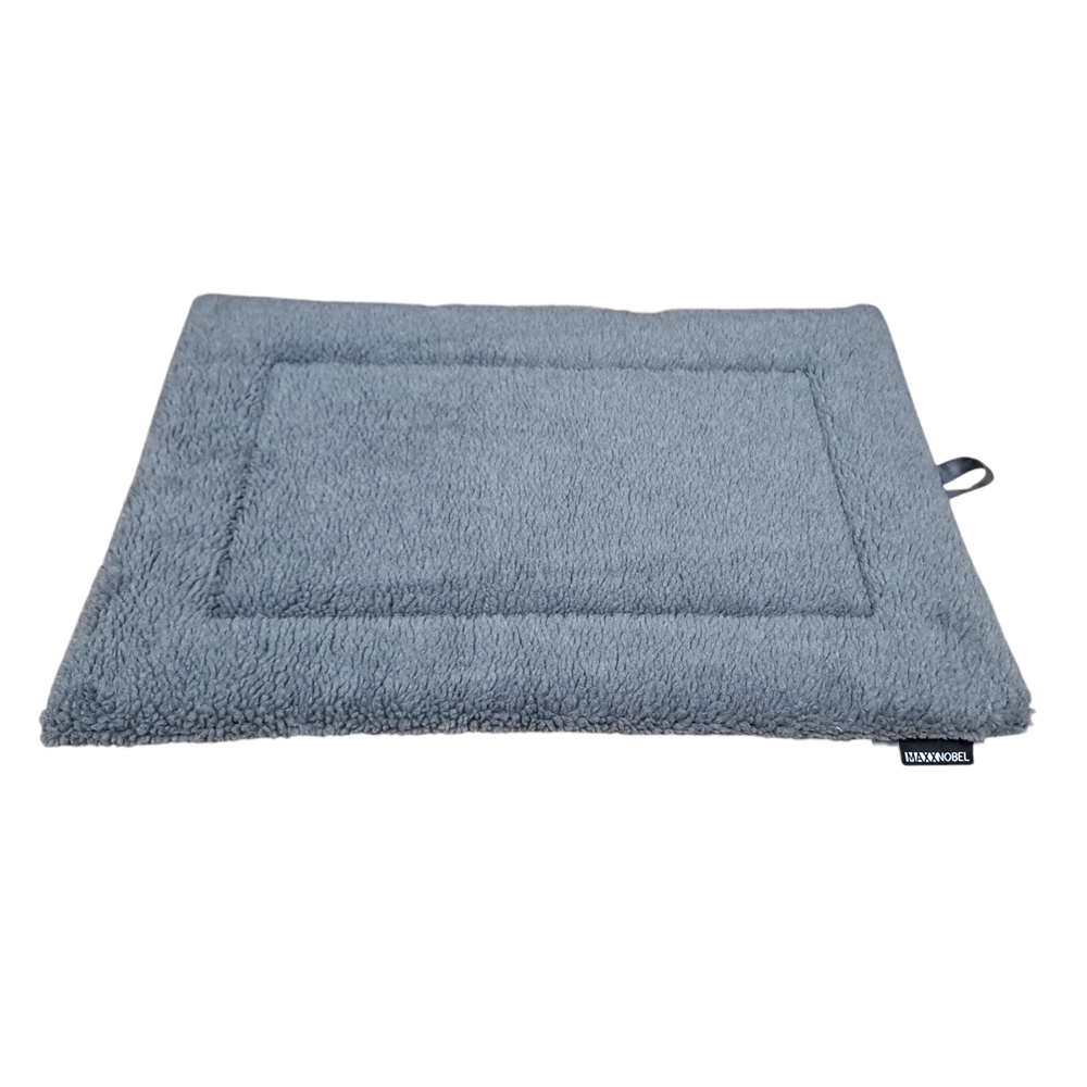 Benchkussen nubuck 60x50cm lederlook/teddy antraciet