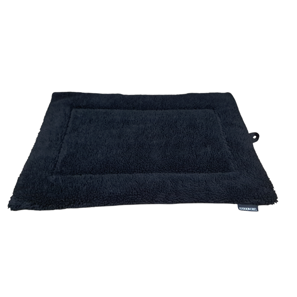 Benchkussen nubuck 125x90cm lederlook/teddy zwart