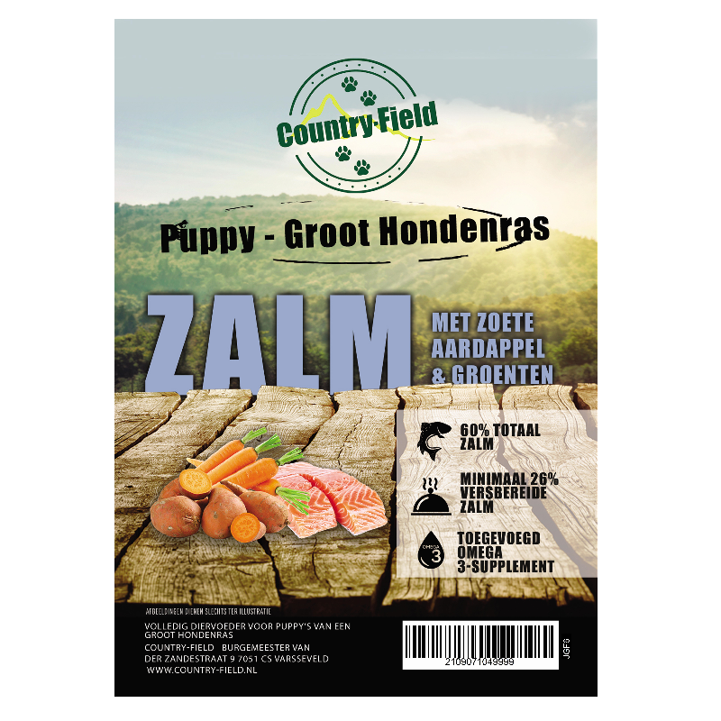 Country-Field Graanvrij Puppy Large zalm 2kg
