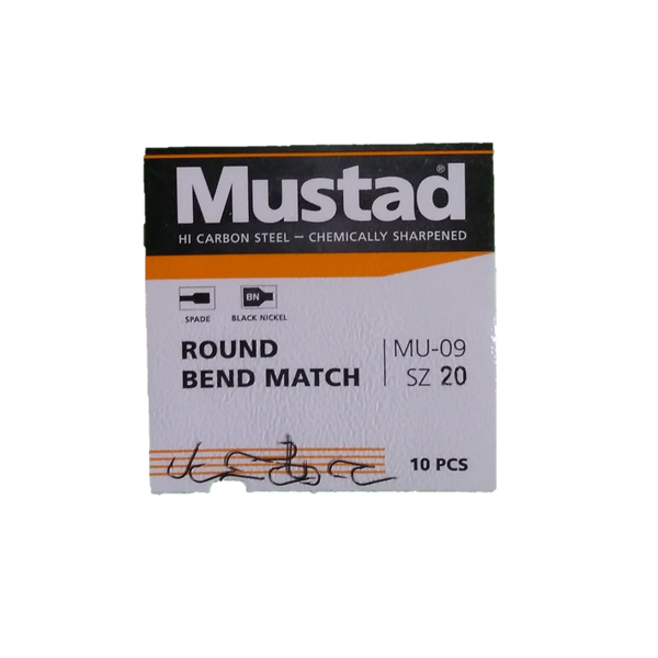 Mustad round bend match (npbln) maat 20, 10 stuks