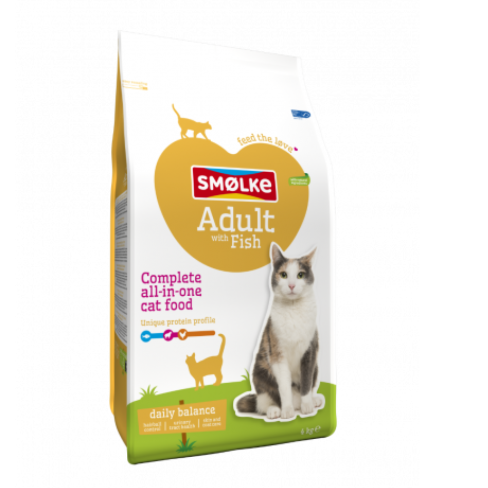 SMØLKE KAT ADULT FISH & RICE 4KG